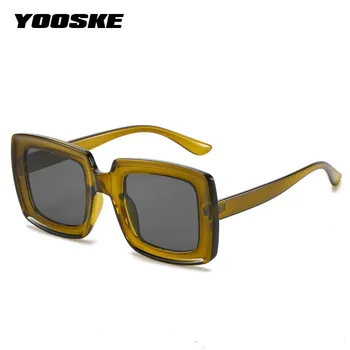 YOOSKE Homens Clássicos da Praça de Óculos de sol de Marca de Moda de Designer de Rebite Retro Mulheres de Óculos de Sol UV400 Beckham Controlador de Estilo de Óculos