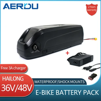 AERDU 48V 54.6 V 10Ah-17.5 Ah Hailong ebike Bateria Com 30A BMS 350W 500W 750W 1000W Ebike Batterie Para Bafang BBS02 BBS03 BBSHD