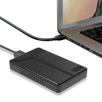 2,5 Polegadas SATA HDD USB3.0 3.1 Interface de Unidade de disco Rígido Compartimento De Até 6 tb com Cabo de Dados para Windows/Mac OS/Linux