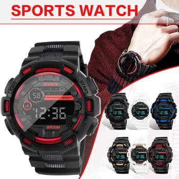 Honhx Seis Estilos De Legal Esportes Eletrônicos Relógios Com Quatro Botões De Esporte Impermeável Quartzo Exército Relógios Para Homens Часы Мужские