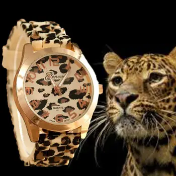 Leopard print watch Genebra, relógio de silicone relógio de camuflagem personalidade assistir a Vários estilos para escolher, relógios de moda