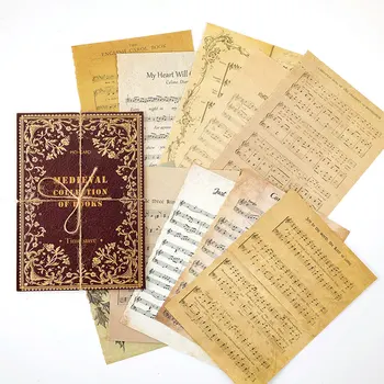 10 folhas Medieval Vintage de livros de Papel de Material de Lixo Diário Planejador de Scrapbooking Retro Decorativos DIY Ofício de plano de Fundo de Papel