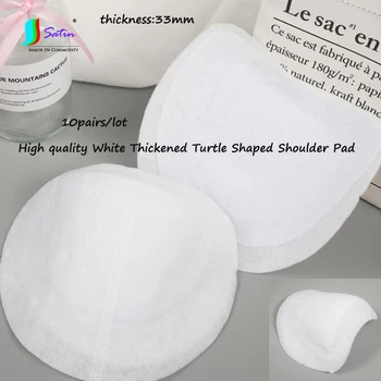10pairs Branco de Alta Qualidade 33mm Espessamento em Forma de Tartaruga Almofadas de Ombro DIY de Costura paletó Roupas Vestido Anti Derrapante Almofada de Ombro