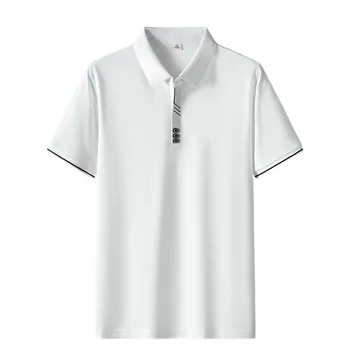 2023 Homens Verão Lapela de Manga Curta T-shirt Respirável British Business Casual Camisa Polo