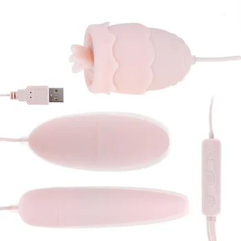 Língua Vibrador 10 Modos USB 3 em 1 Ovo Vibratório G-spot Massagem Oral, Lambendo o Clitóris Estimulador Eróticos Adultos Brinquedos Sexuais para as Mulheres