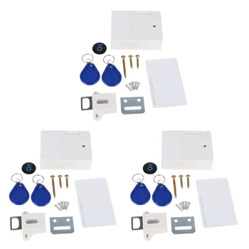 3X Eletrônica RFID Gabinete de Bloqueio de DIY Para Madeira Gaveta do Armário, Prontos Para Usar & Programável(Branco)